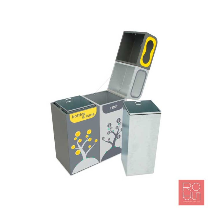 Paperera de reciclatge exterior Brussel·les 120 L - Edició especial